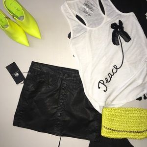 Rock & Republic Black Faux Leather Mini Skirt